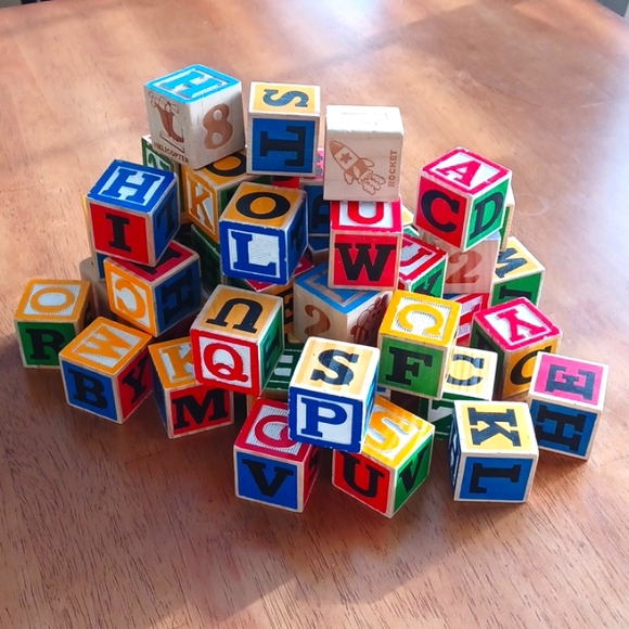 55 Pieces. Wooden Kids Alphabet Blocks - Picture 3 of 8